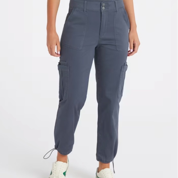 NEW Democracy Absolution Sky Rise Utility Elastic Hem Pant Navy Petite - Picture 1 of 13